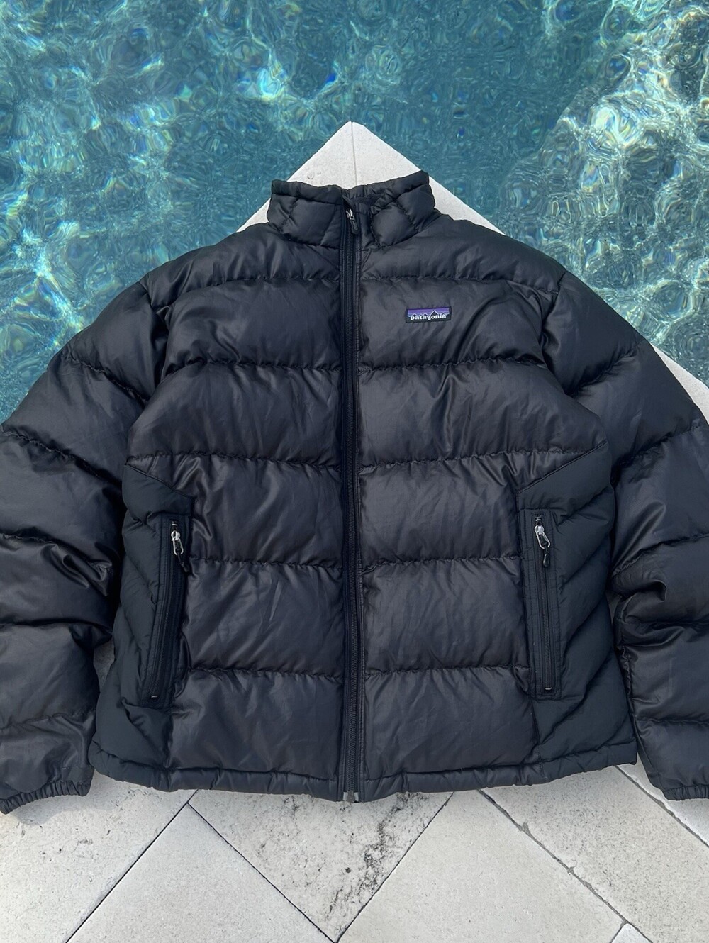 Vintage Patagonia Jacket Mens M Black Down Puffer Insulated Full Zip 2006 Rare